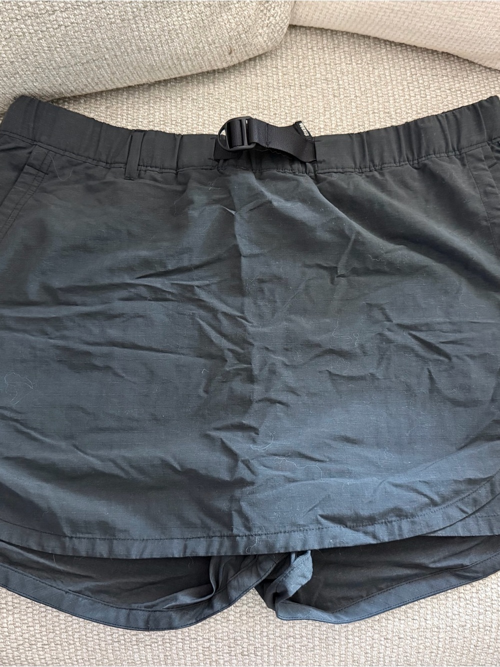 REI Black Athletic Shorts with Integrated Buckle